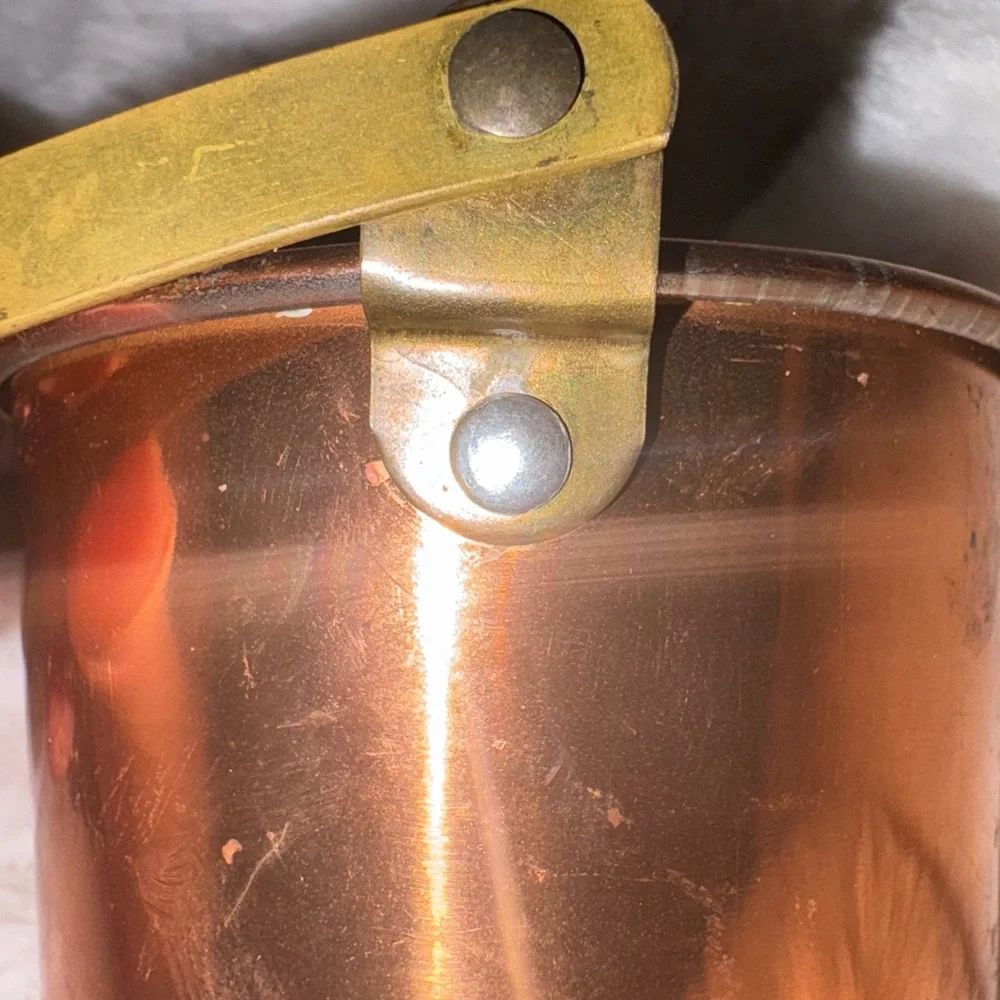 Vintage small Copper Bucket with Brass Handle